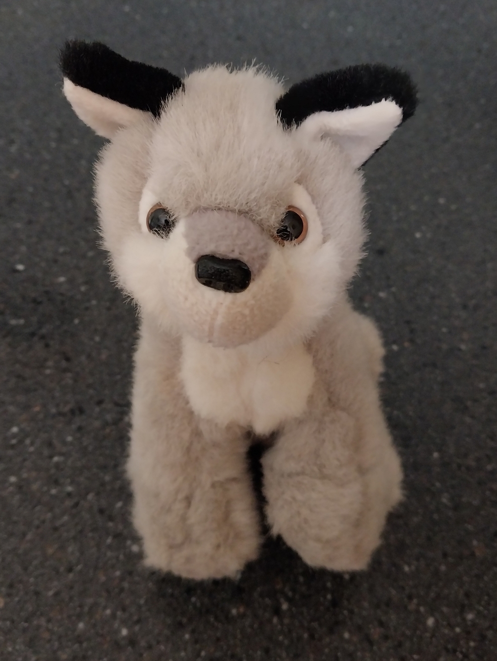 Bass Pro Shops Gray and Black Husky Plush Stuffed Animal (2004)